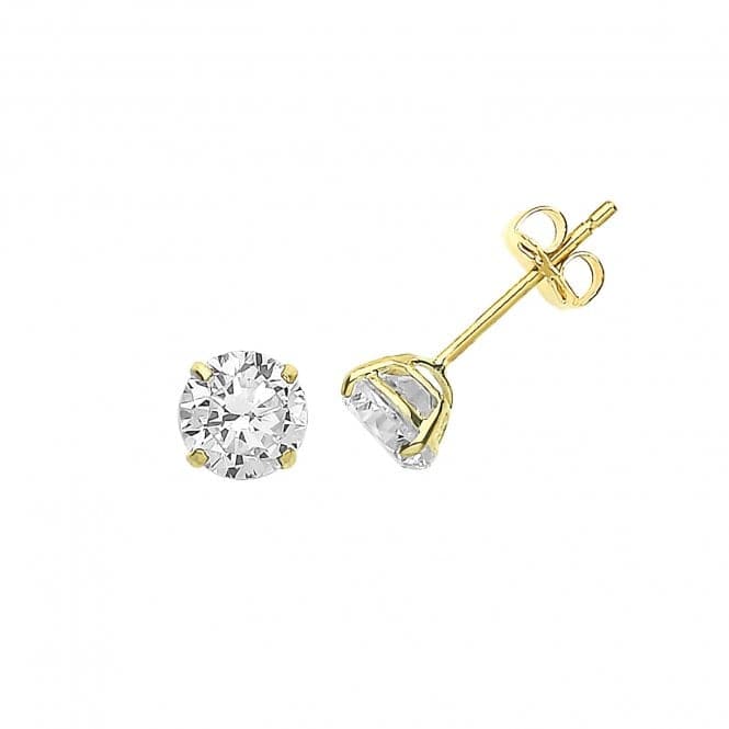 9ct Yellow Gold Zirconia Stud 5Mm ES712Acotis Gold JewelleryES712