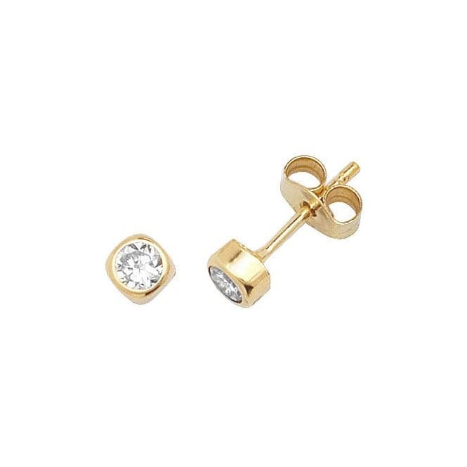 9ct Yellow Gold Zirconia Stud Earrings ES302Acotis Gold JewelleryES302