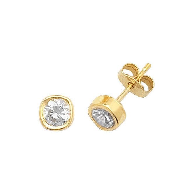 9ct Yellow Gold Zirconia Stud Earrings ES303Acotis Gold JewelleryES303