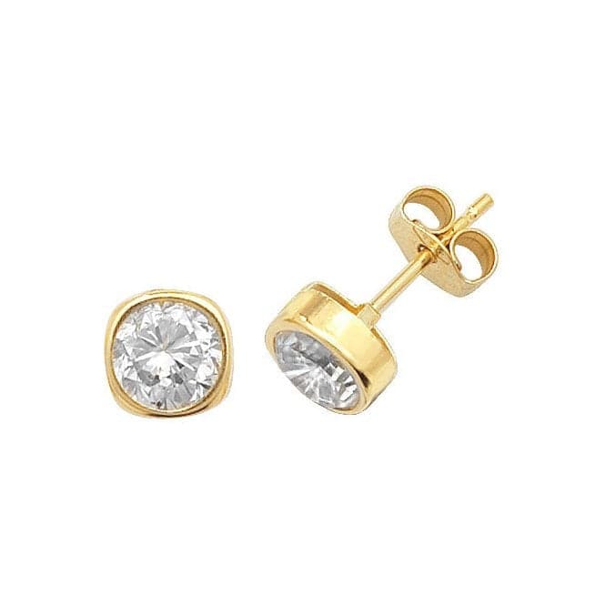 9ct Yellow Gold Zirconia Stud Earrings ES304Acotis Gold JewelleryES304