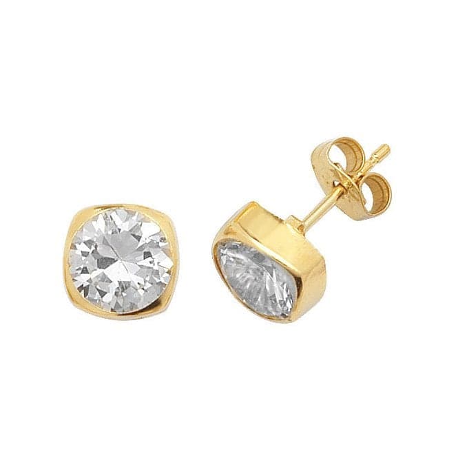 9ct Yellow Gold Zirconia Stud Earrings ES305Acotis Gold JewelleryES305