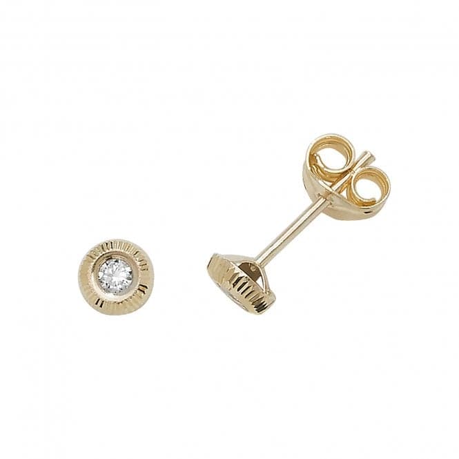 9ct Yellow Gold Zirconia Stud Earrings ES394Acotis Gold JewelleryES394