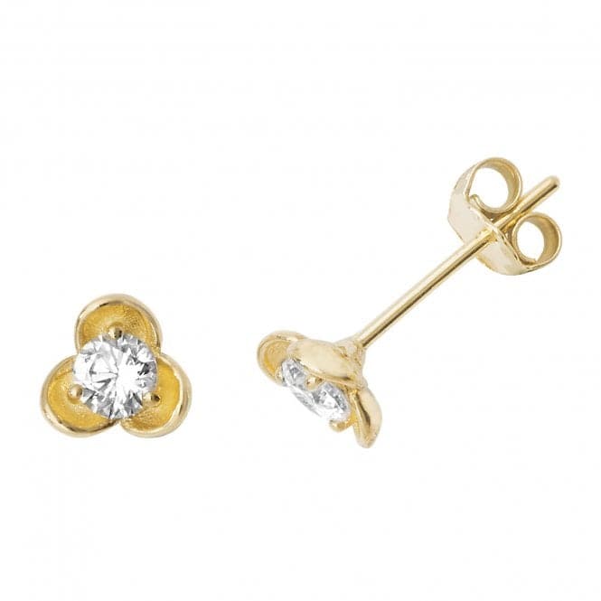 9ct Yellow Gold Zirconia Stud Earrings ES490Acotis Gold JewelleryES490