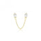 9ct Yellow Gold Zirconia Studs With Connecting Chain ES745Acotis Gold JewelleryES745