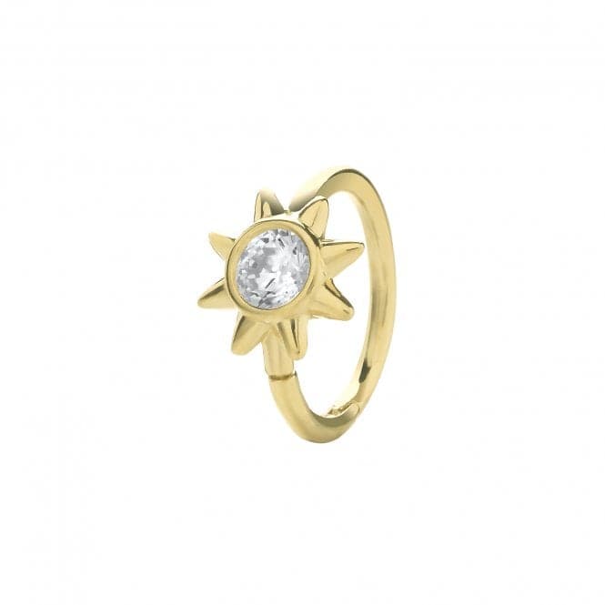 9ct Yellow Gold Zirconia Sun Cartilage Hoop Earring ES1965Acotis Gold JewelleryES1965