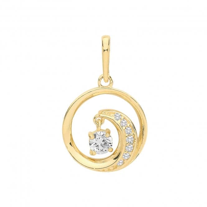 9ct Yellow Gold Zirconia Swirl Charm PN1140Acotis Gold JewelleryPN1140