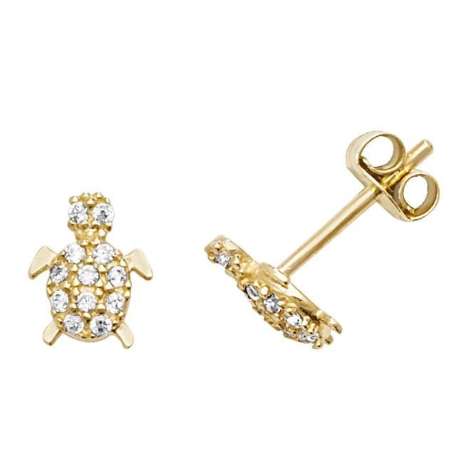 9ct Yellow Gold Zirconia Turtle Stud Earrings ES599Acotis Gold JewelleryES599