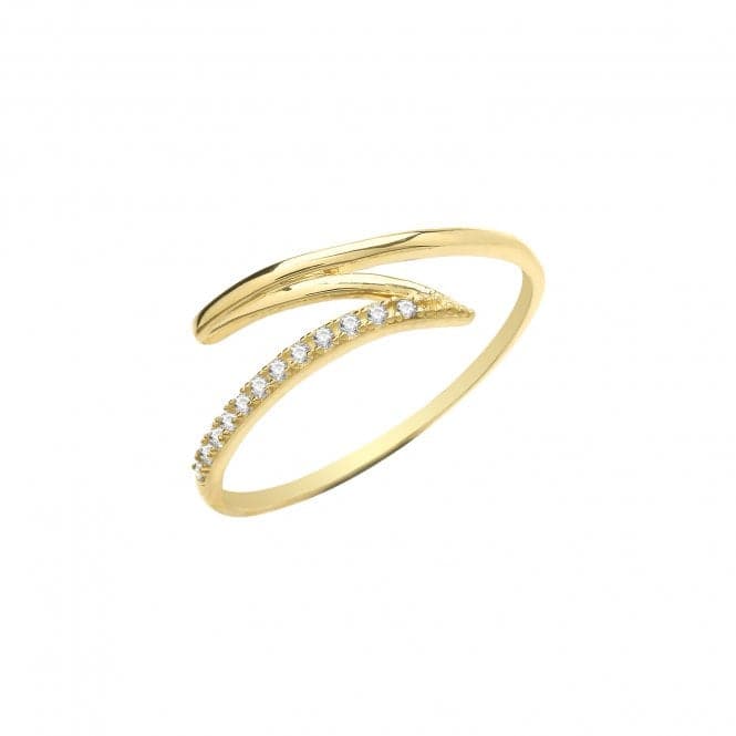 9ct Yellow Gold Zirconia Zigzag Ring RN1614Acotis Gold JewelleryRN1614/K