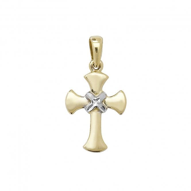 9ct Yellow & White Gold Cross Pendant PN086Acotis Gold JewelleryPN086