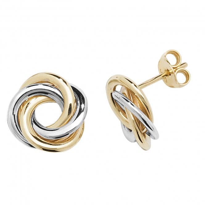 9ct Yellow & White Gold Interlocking Stud Earrings ES550Acotis Gold JewelleryES550