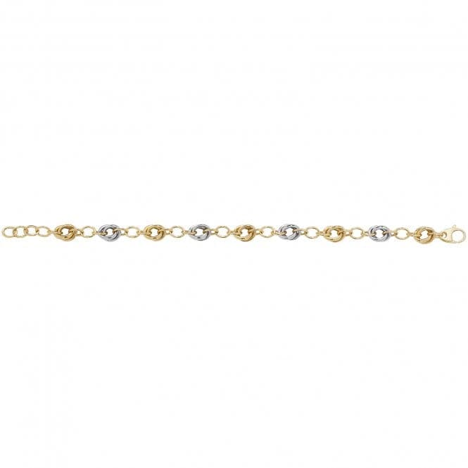 9ct Yellow & White Gold Ladies 7.5 Inches Fancy Bracelet BR553Acotis Gold JewelleryBR553