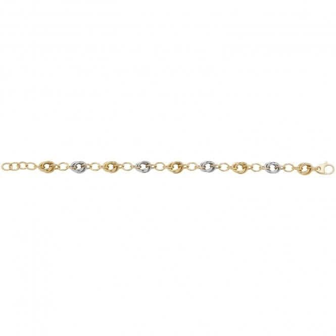 9ct Yellow & White Gold Ladies 7.5 Inches Fancy Bracelet BR553Acotis Gold JewelleryBR553