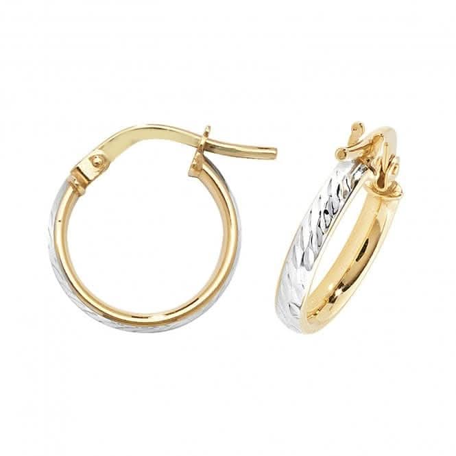 9ct Yellow & White Gold Oval Dc Hoop Earrings ER1043Acotis Gold JewelleryER1043 - 08