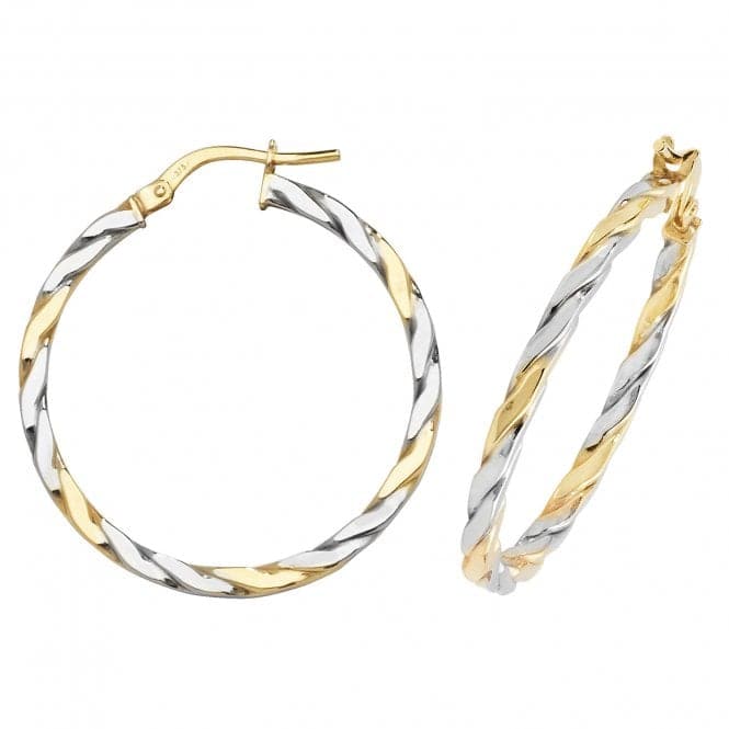 9ct Yellow & White Gold Oval Hoop Earrings ER1041YWAcotis Gold JewelleryER1041YW - 25