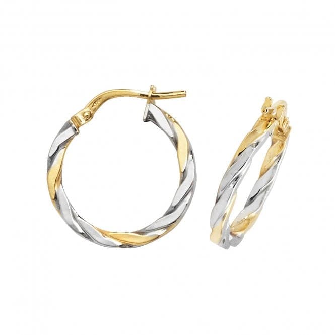 9ct Yellow & White Gold Oval Hoop Earrings ER1041YWAcotis Gold JewelleryER1041YW - 15