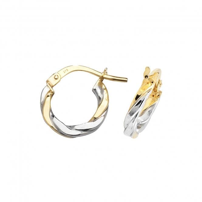 9ct Yellow & White Gold Oval Hoop Earrings ER1041YWAcotis Gold JewelleryER1041YW - 08