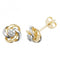 9ct Yellow & White Gold Zirconia Knot Stud Earrings ES560Acotis Gold JewelleryES560