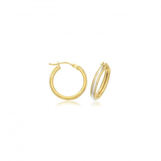 9ct Yel/W Gold 15mm Hoop Earrings ER1218Acotis Gold JewelleryER1218 - 15