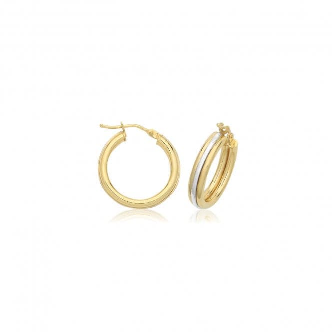 9ct Yel/W Gold 20mm Hoop Earrings ER1219Acotis Gold JewelleryER1219 - 15