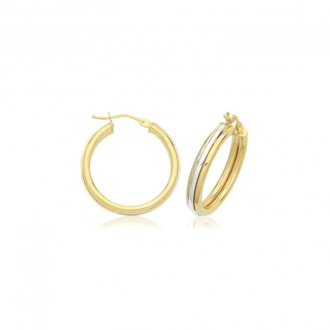 9ct Yel/W Gold 20mm Hoop Earrings ER1219Acotis Gold JewelleryER1219 - 20