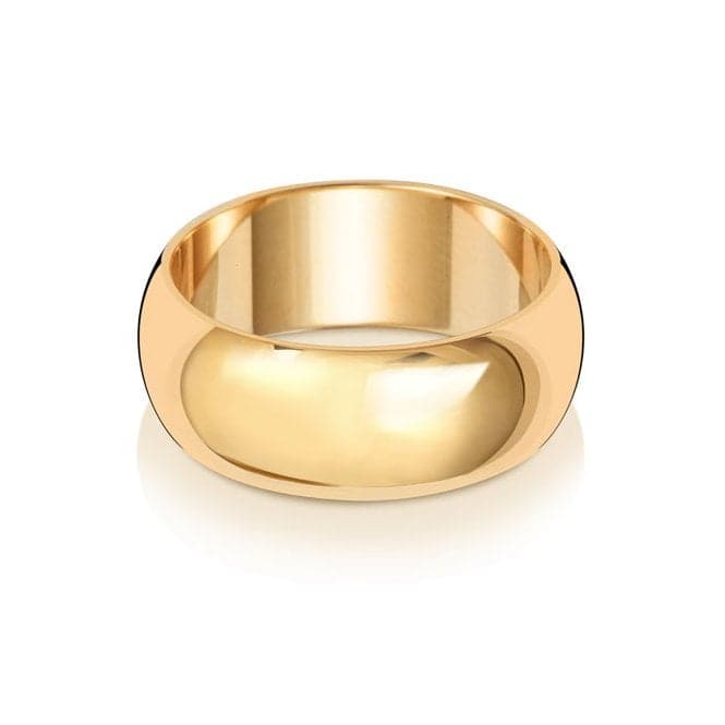 9K D Shape 8mm - 0.0.92 Wedding Ring W108ULWedding BandsW108UL/J