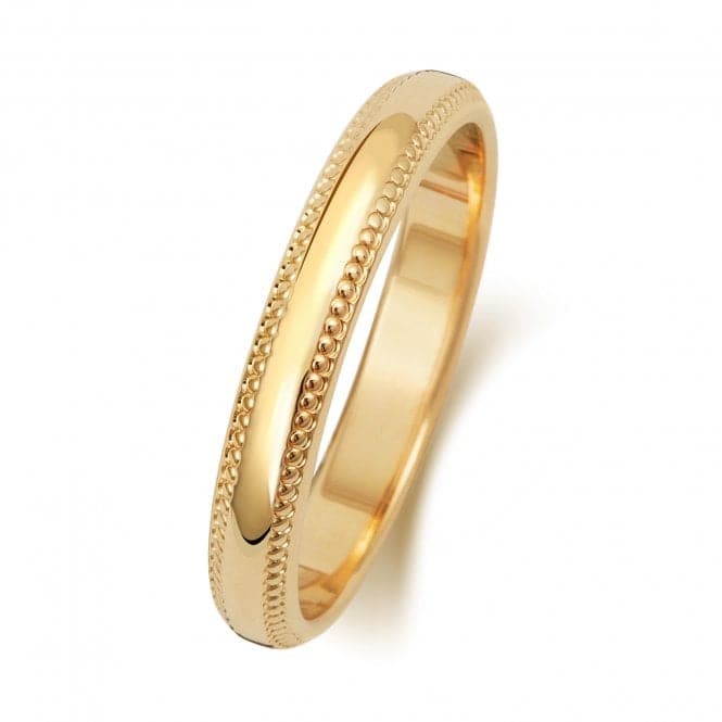 9K D Shape Millgrain3 mm - 1.15 Wedding Ring W183LWedding BandsW183L/J