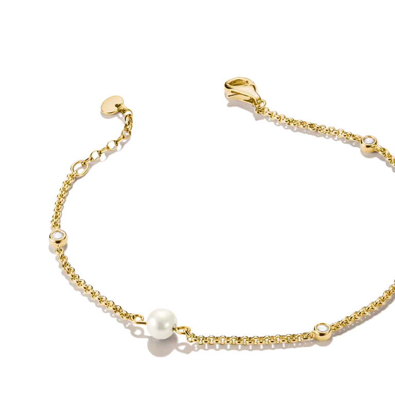 Thomas Sabo 18k Gold Plated Classic Pearl Bracelet A1989-M01-14-L19V