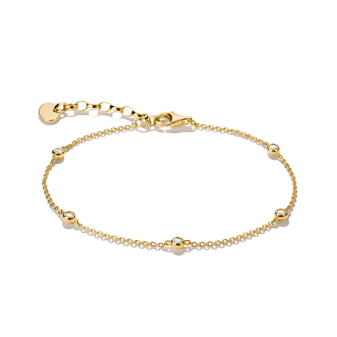 Thomas Sabo 18k Gold Plated Classic Pearl Bracelet A1999-M01-14-L19V
