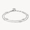 Silver bracelet with heart-shaped charms on a white background