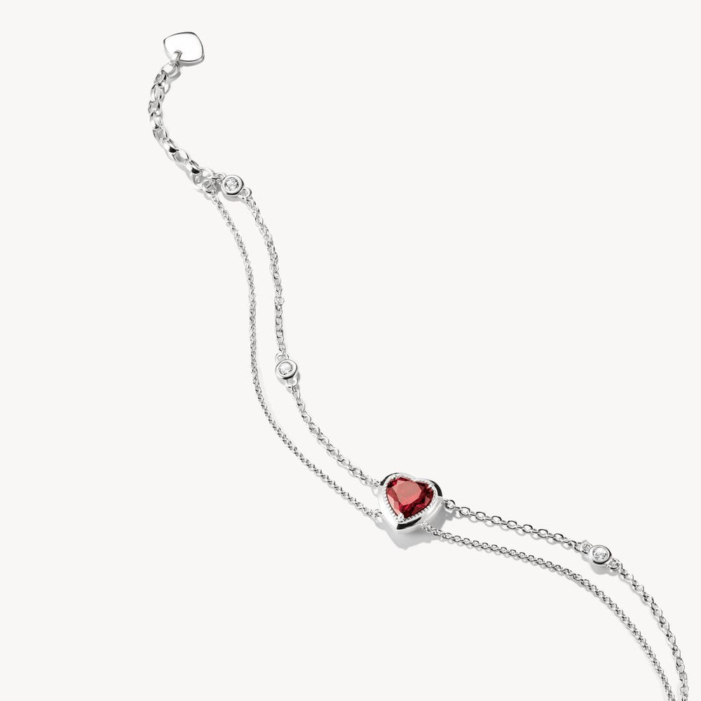 Thomas Sabo Elyndra Sterling Silver Garnet Cubic Zirconia Red Bracelet A2222-051-10