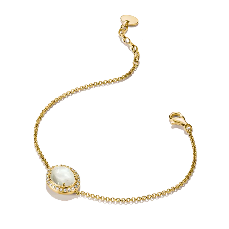 Thomas Sabo 18k Gold Plated Fluid Elegance Mother Of Pearl Bracelet A2234-M01-14-L19V