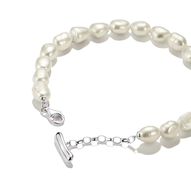 Thomas Sabo Sterling Silver Bold Elegance Pearl Bracelet A2235-082-14-L19V
