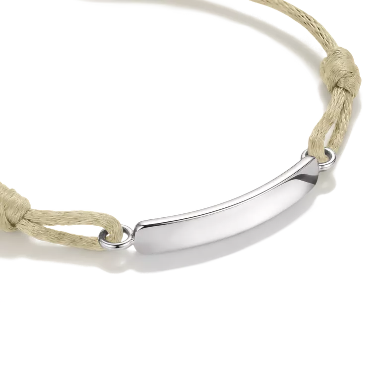 Thomas Sabo Sterling Silver Engravable Beige Textile Bracelet A2238-001-19-L24V