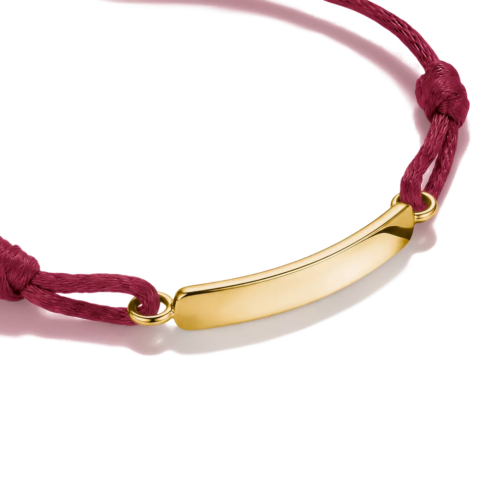 Thomas Sabo 18k Gold Plated Engravable Red Textile Bracelet A2238-M03-50-L24V