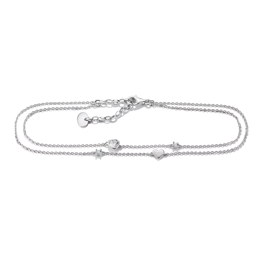 Thomas Sabo Silver Plated Anklet AK0040-M02-14