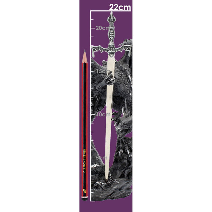 Gothic Black Dragon Sword Letter Opener Figurine AL50255