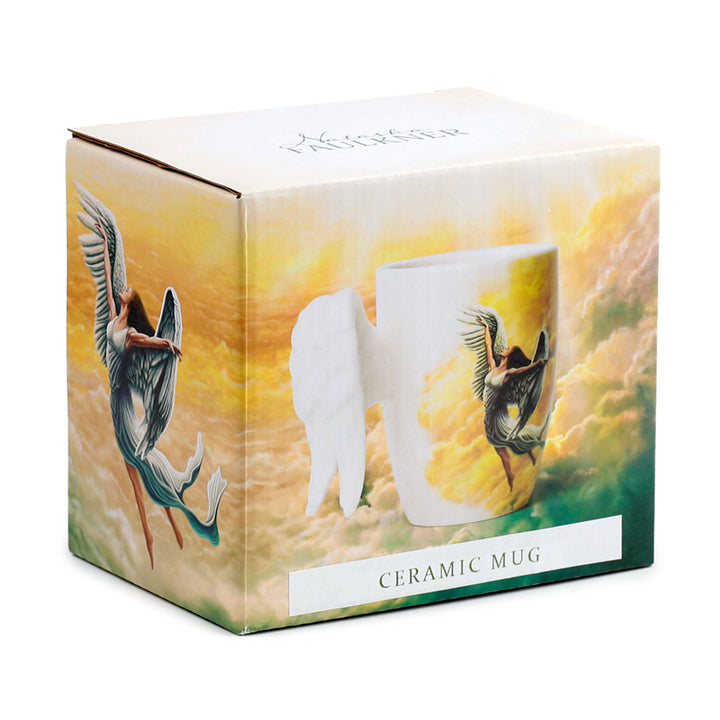 Angel Wings Ceramic Shaped Handle Mug with Decal ANG156