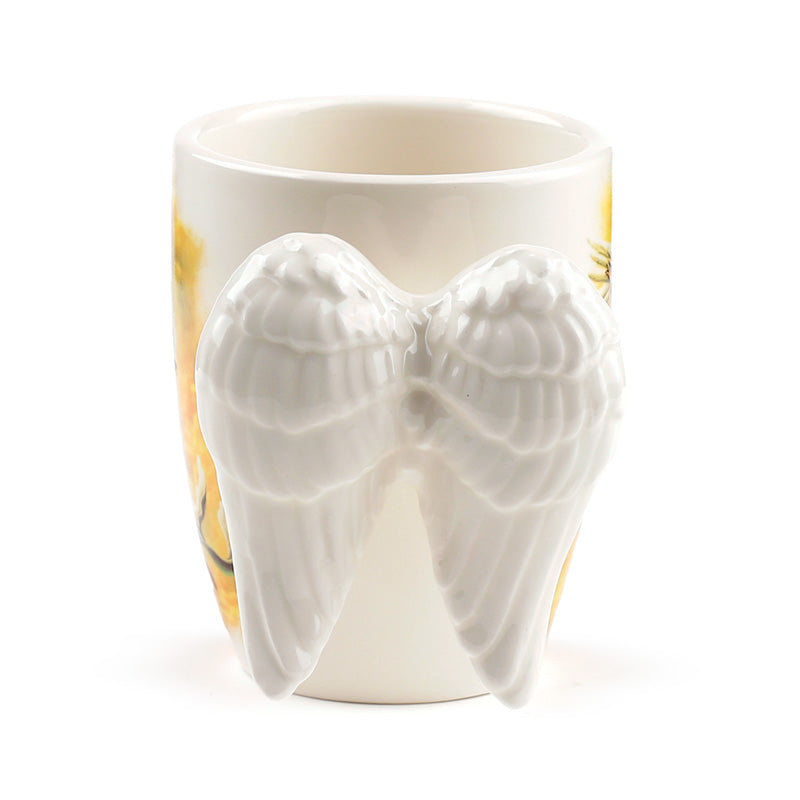 Angel Wings Ceramic Shaped Handle Mug with Decal ANG156