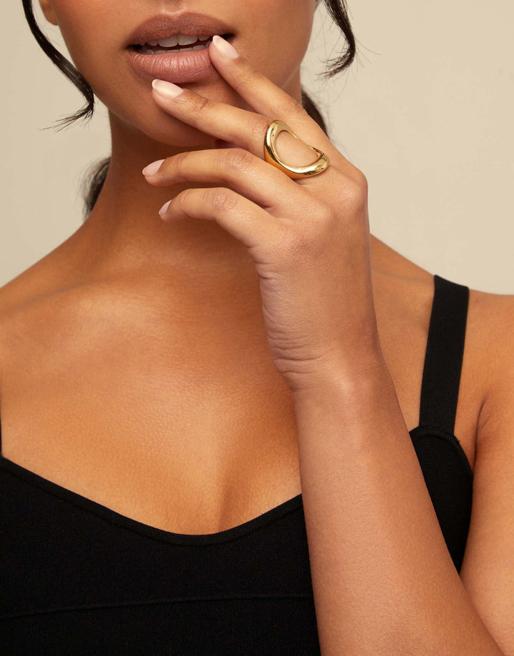 UNOde50 Axis 18k Gold Plated Ring ANI0871ORO000