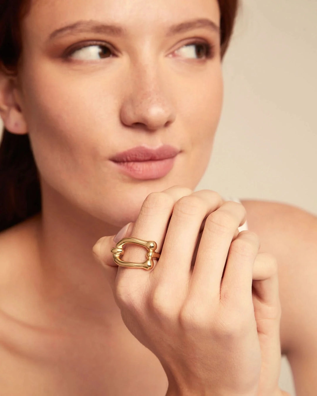 Serotonin 18k Gold Plated Ring ANI0808ORO