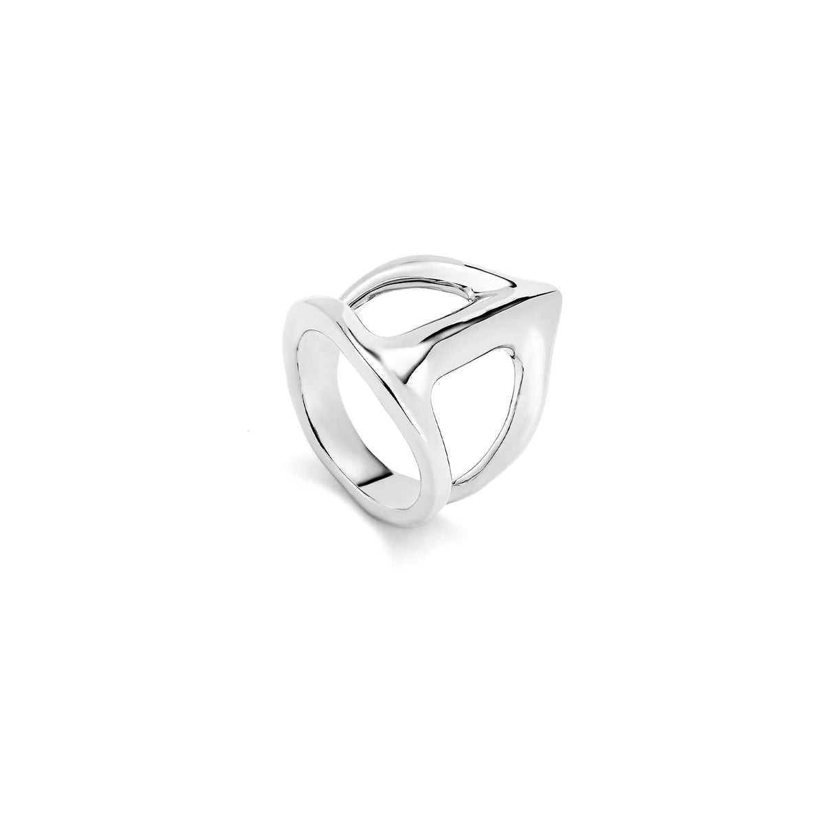 Metal Alloy Sterling Silver Plated Stingray Structure Ring ANI0846MTL000