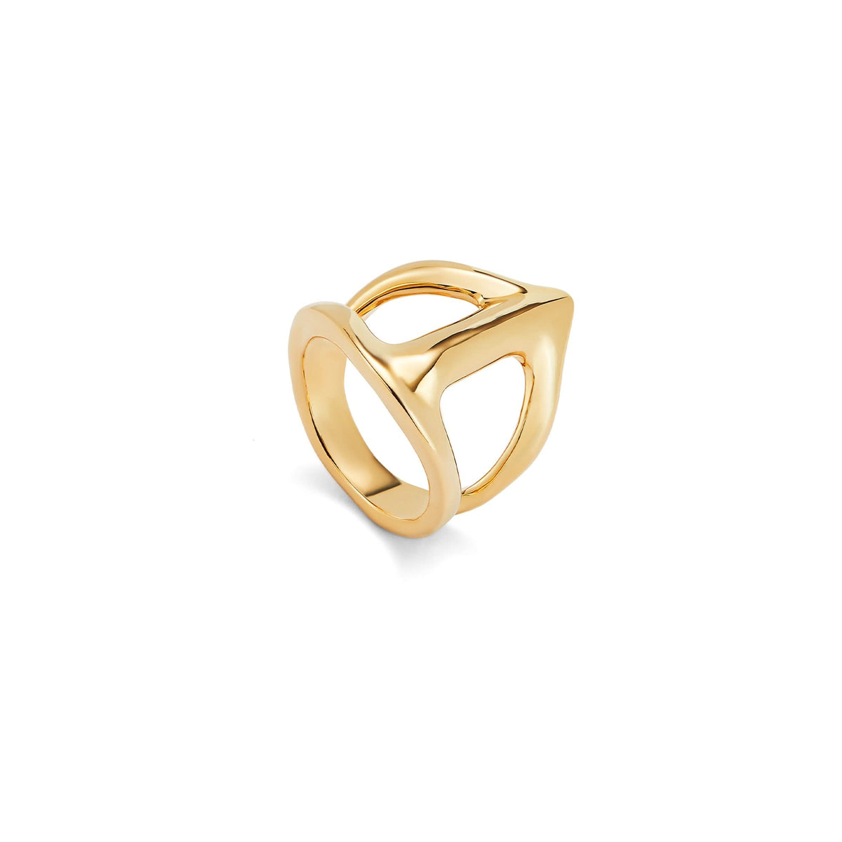 18K Gold Plated 18K Gold Alloy Stingray Structure Ring ANI0846ORO000