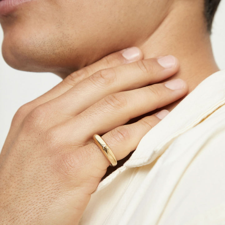 Metal Alloy 18K Gold Plated Geometric Ring ANI0853ORO000