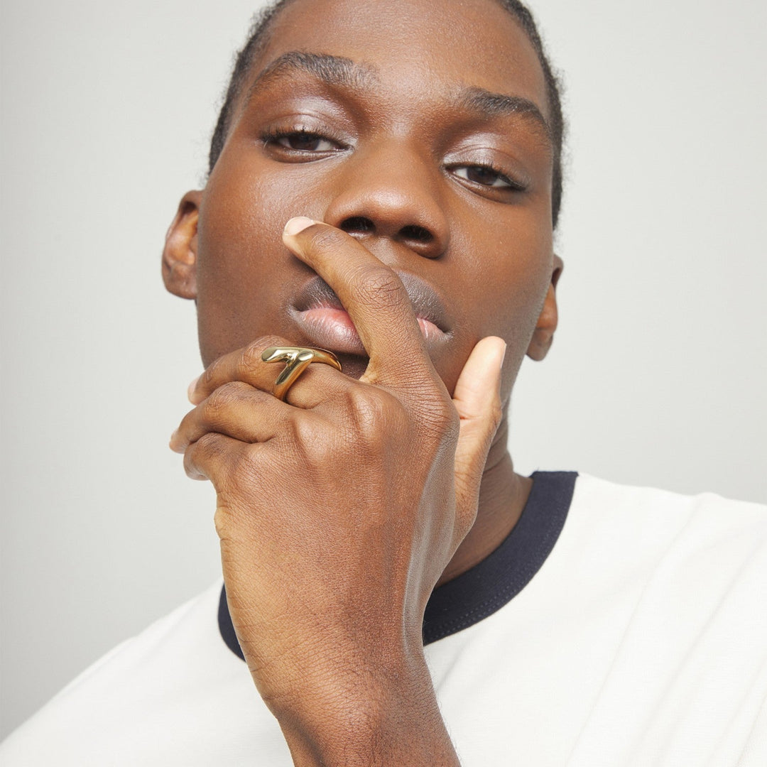 18K Gold Alloy In The Shape Of A Tube Ring ANI0861ORO000