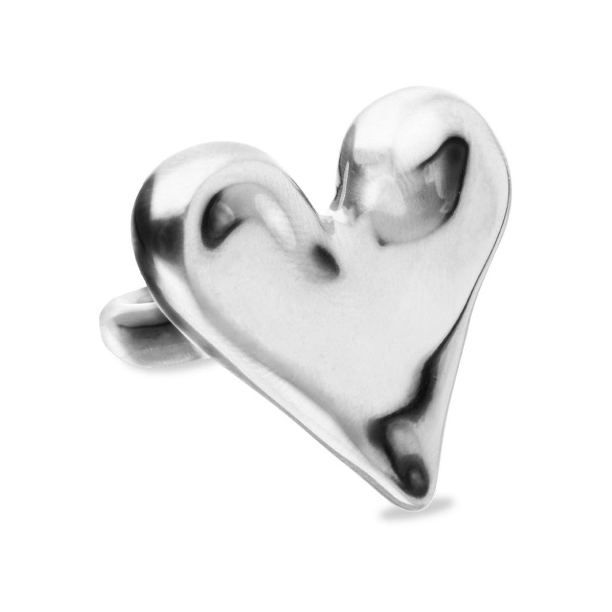 Sterling Silver Plated Heart Shaped Ring ANI0865MTL000