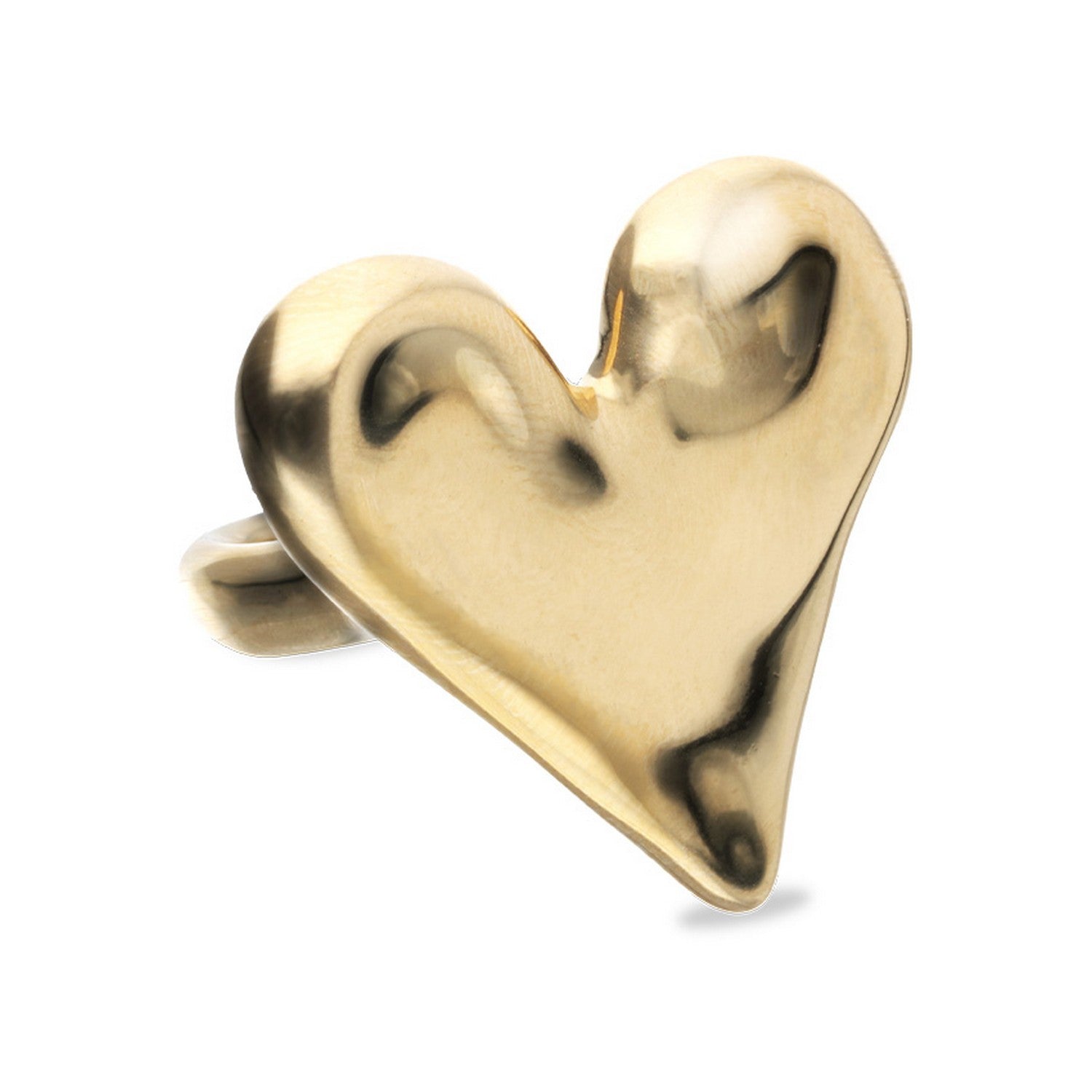 18K Gold Plated Heart Shaped Ring ANI0865ORO000