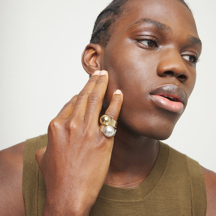 Sterling Silver Alloy The Shape Of A Ball Ring ANI0869MTL000