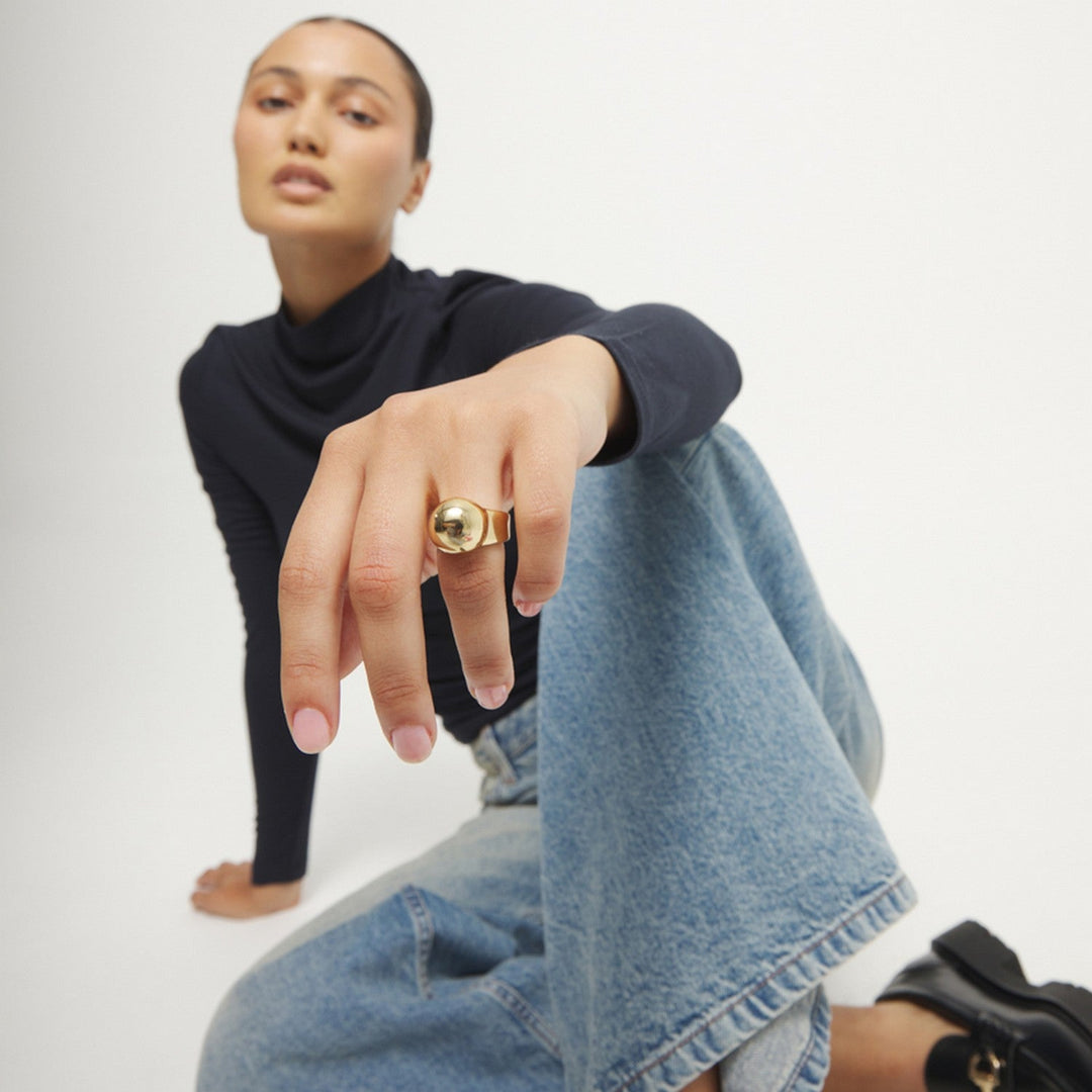 18K Gold Alloy The Shape Of A Ball Ring ANI0869ORO000