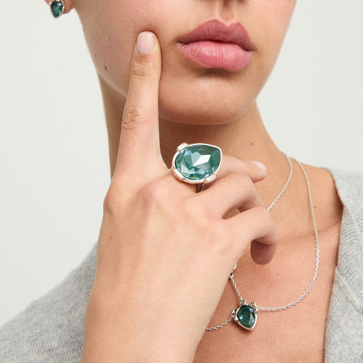 UNOde50 Presagio Silver Plated Ring ANI0876VRDMTL