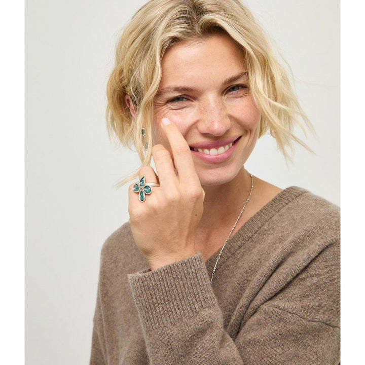 UNOde50 Presagio Silver Plated Ring ANI0877VRDMTL